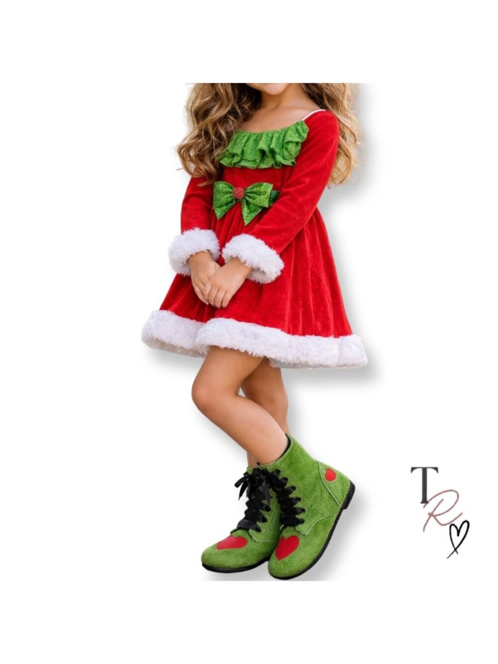 Spellbound Soles NEW The Mean One Grinch Boots Dress Up Girls Size Y3 Youth 3